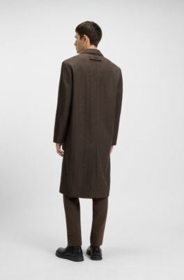Concealed-closure coat in a regular fit, Brown