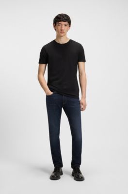 Jean Extra Slim en denim stretch bleu, Bleu fonc&eacute;