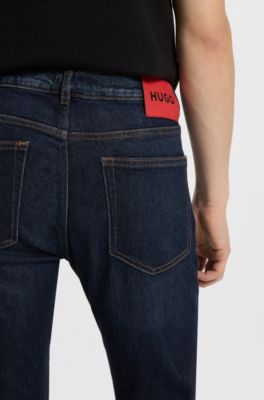 Jean Extra Slim en denim stretch bleu, Bleu fonc&eacute;