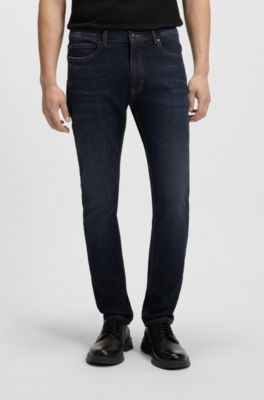 Blue extra-slim-fit jeans in stretch denim, Dark Blue