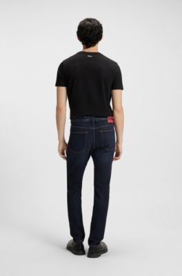 Jean Extra Slim en denim stretch bleu, Bleu fonc&eacute;