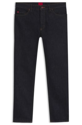 Blue tapered-fit jeans in Japanese denim, Dark Blue