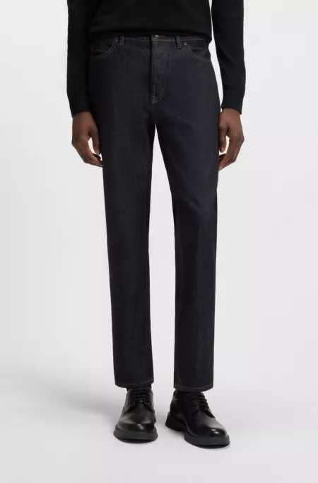 Blue tapered-fit jeans in Japanese denim