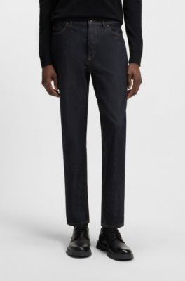 Blue tapered-fit jeans in Japanese denim, Dark Blue