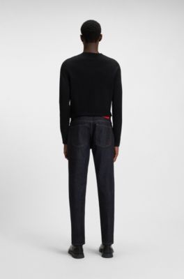 Jeans tapered fit en denim japon&eacute;s azul oscuro, Azul oscuro