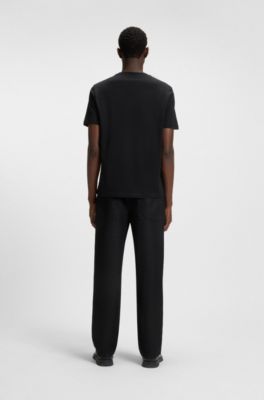 Dobermann-print T-shirt in cotton jersey, Black