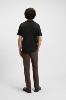Herringbone-logo T-shirt in cotton jersey, Black