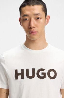 Herringbone-logo T-shirt in cotton jersey, White