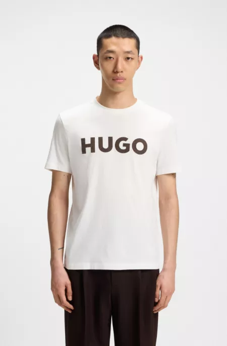 Herringbone-logo T-shirt in cotton jersey