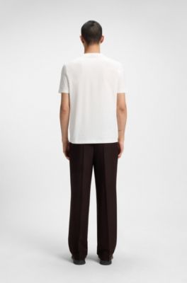 Herringbone-logo T-shirt in cotton jersey, White