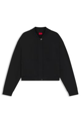 Veste en jersey Punto Milano avec fermeture invisible, Noir