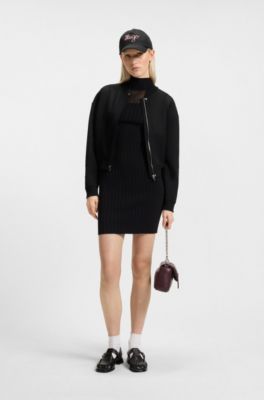 Chaqueta de punto Milano con cierre oculto, Negro