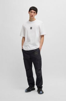 HUGO x RB cotton-jersey T-shirt with carbon stealth logo, White