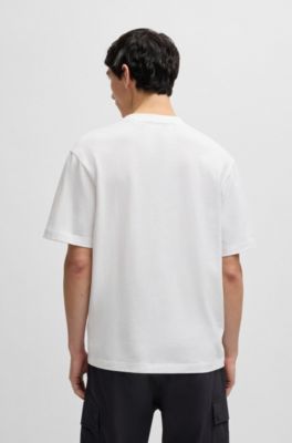 HUGO x RB cotton-jersey T-shirt with carbon stealth logo, White