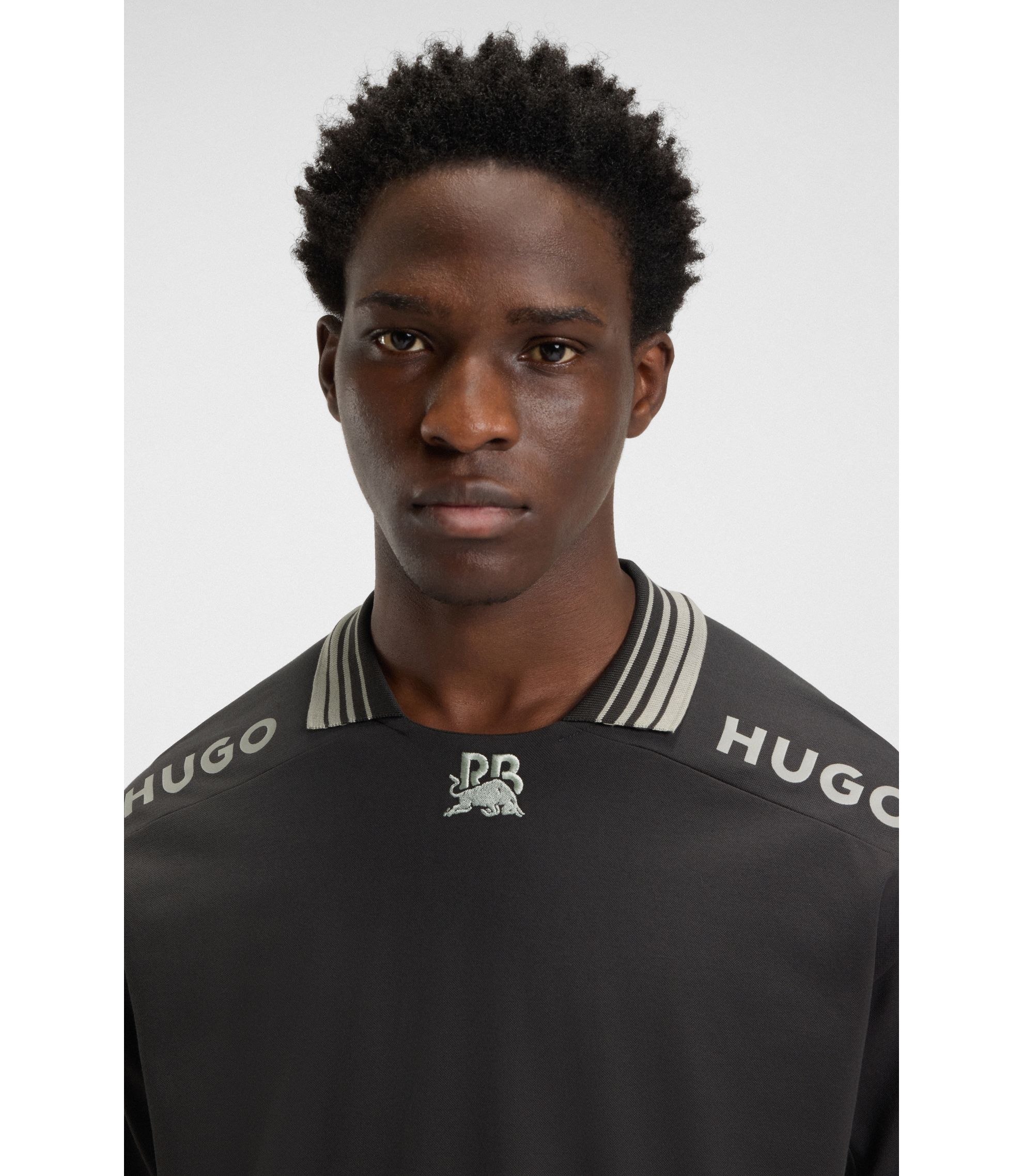 HUGO BOSS ポロシャツ XXL HUGO - HUGO x RB polo shirt with logos and tipping - Dark Brown