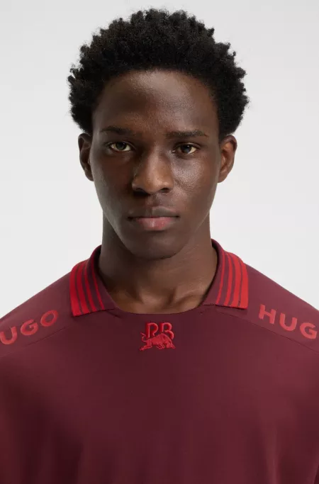 HUGO x RB polo shirt with logos and tipping