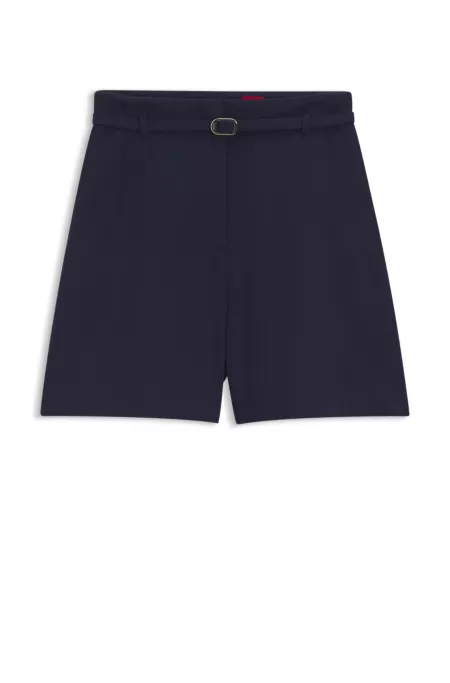 Regular-fit shorts with buckled belt