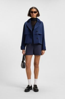 Regular-fit shorts with buckled belt, Dark Blue