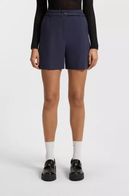 Regular-fit shorts with buckled belt