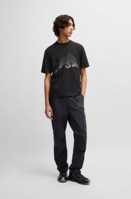 T-shirt HUGO&nbsp;x&nbsp;RB en jersey de coton &agrave; motif taureau en d&eacute;grad&eacute;, Noir