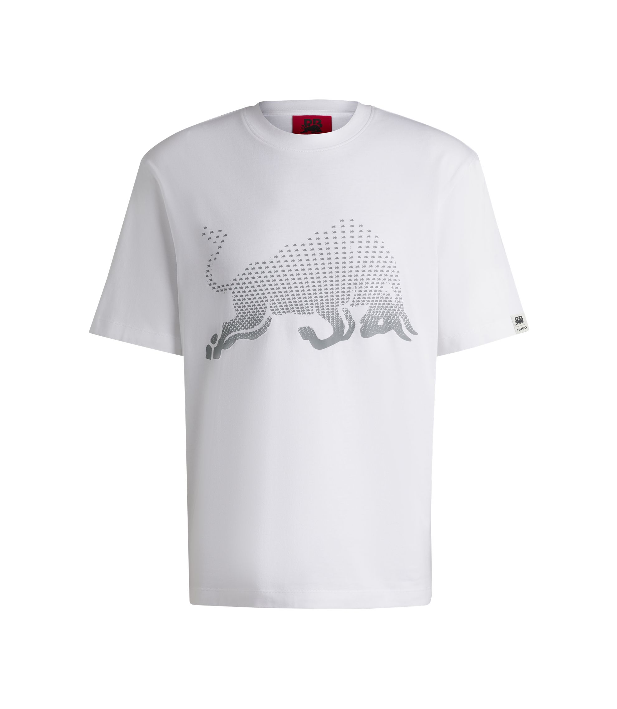 HUGO HUGO x RB cotton-jersey T-shirt with degradé bull graphic