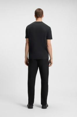 Split-logo T-shirt in cotton jersey, Black