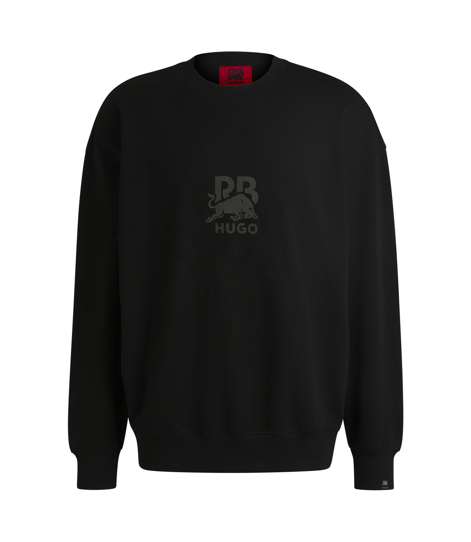 HUGO x RB cotton-terry sweatshirt with carbon stealth logo Black