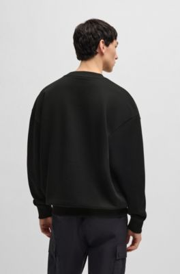 Sudadera HUGO x RB de felpa de algod&oacute;n con logo de carbono sutil, Negro