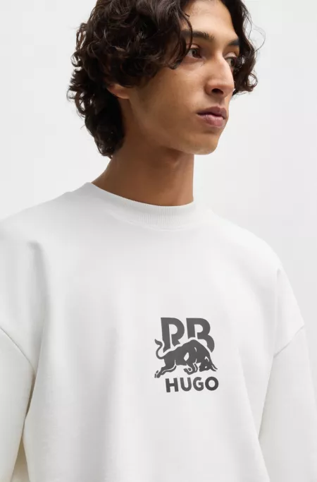 HUGO x RB cotton-terry sweatshirt with carbon stealth logo