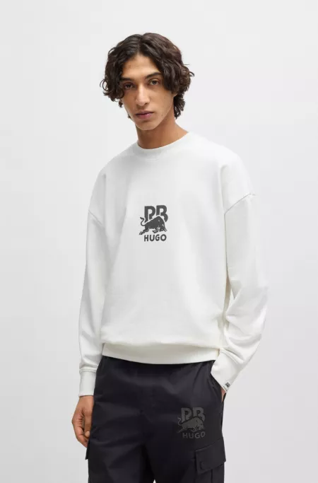 HUGO x RB cotton-terry sweatshirt with carbon stealth logo