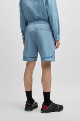 HUGO x RB drawstring shorts with piping details, Blue