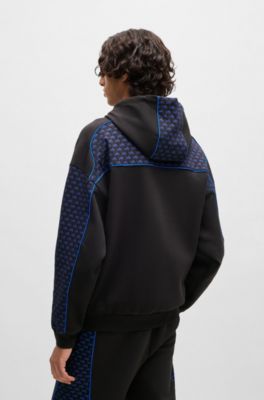 HUGO x RB hoodie with piping details, Black