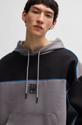 HUGO x RB hoodie with piping details, Dark Grey