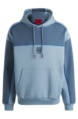 HUGO x RB hoodie with piping details, Blue