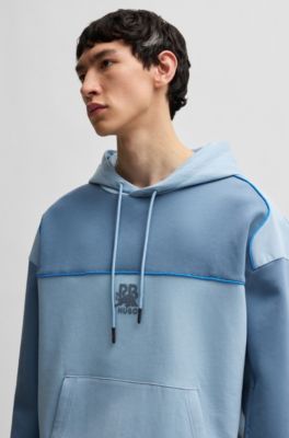 HUGO x RB hoodie with piping details, Blue