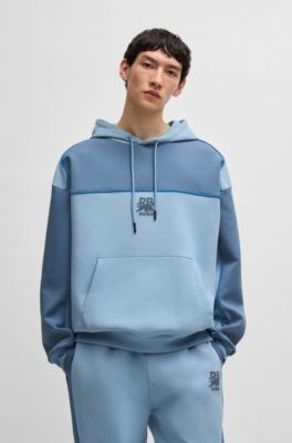 HUGO x RB hoodie with piping details, Blue