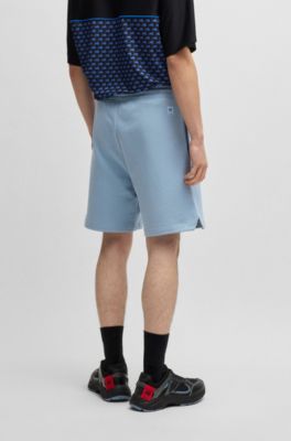 HUGO x RB cotton-terry shorts with carbon stealth logo, Blue