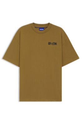 Camiseta de punto de algod&oacute;n con logo estampado en relieve, Cal