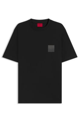 Split-logo T-shirt in cotton jersey, Black