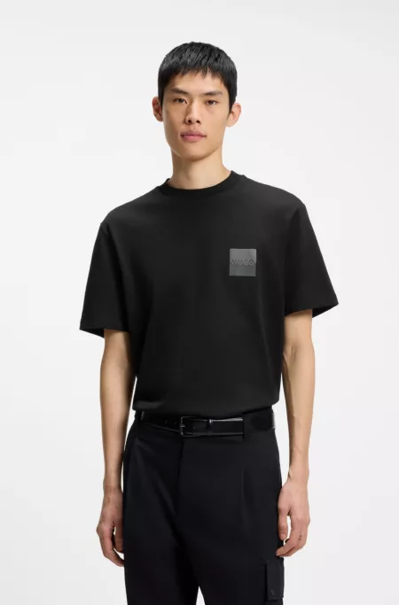 Split-logo T-shirt in cotton jersey
