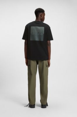 Split-logo T-shirt in cotton jersey, Black