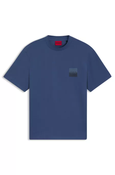 Split-logo T-shirt in cotton jersey