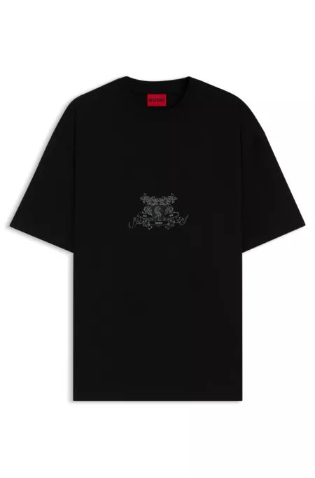 Collegiate-artwork T-shirt in cotton jersey