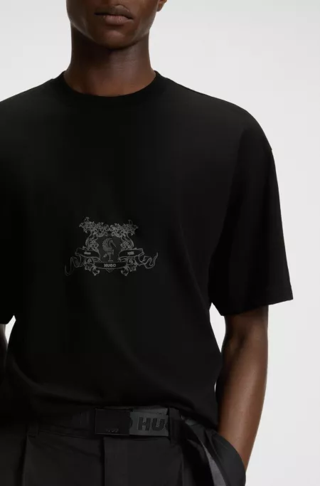 Collegiate-artwork T-shirt in cotton jersey