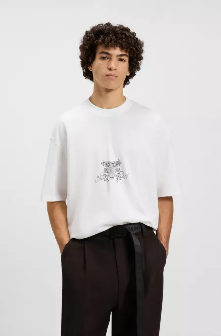 Collegiate-artwork T-shirt in cotton jersey