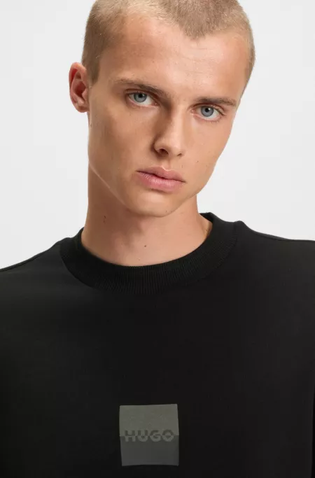 Split-logo sweatshirt in cotton terry