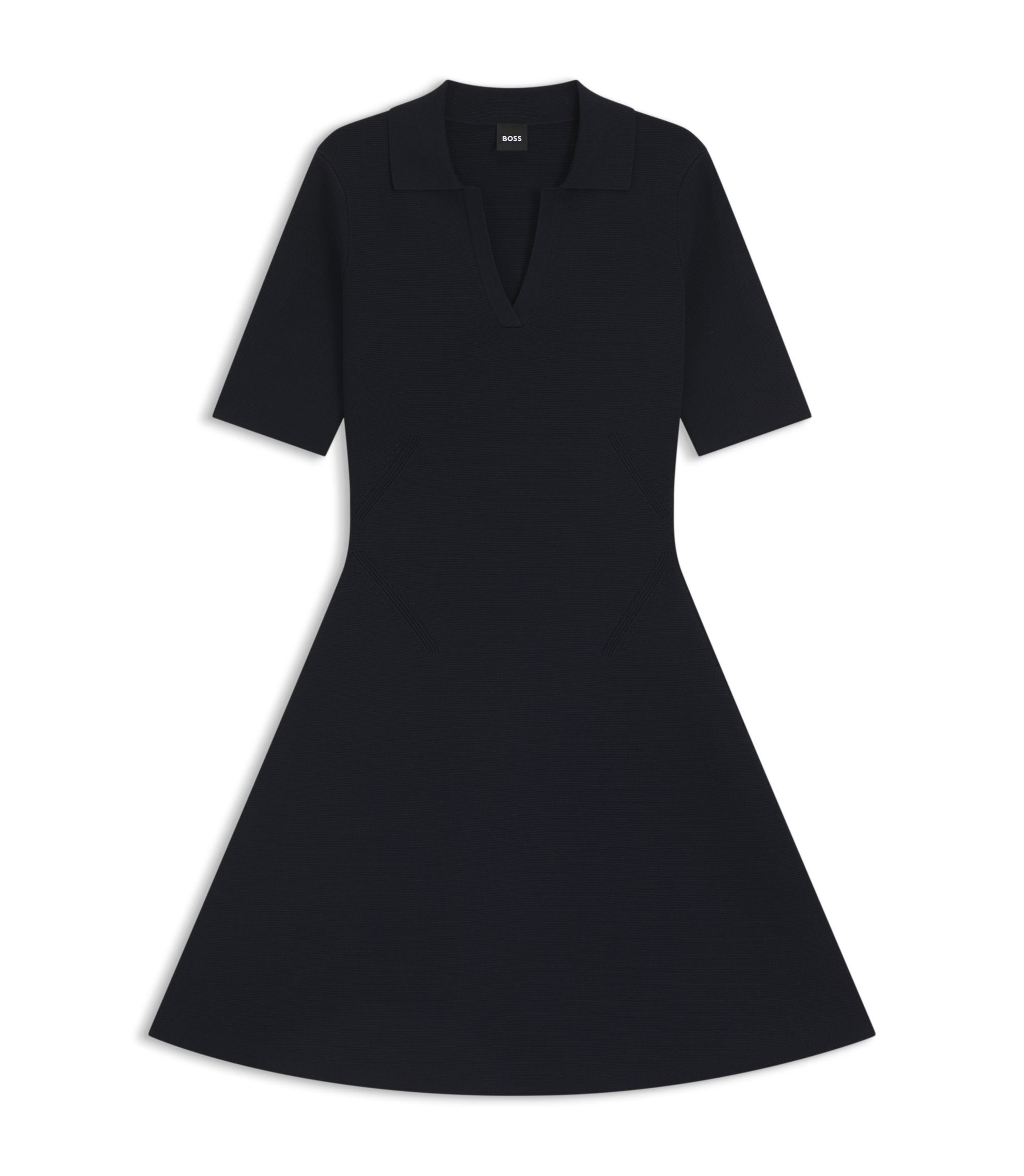 black a line dress with white collar Black and White Dress