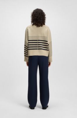 Wool-cashmere sweater with block stripes, Patterned