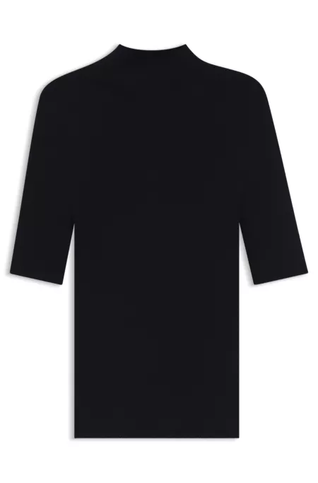 Virgin-wool sweater with mock neck