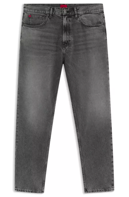 Tapered-fit jeans in grey denim